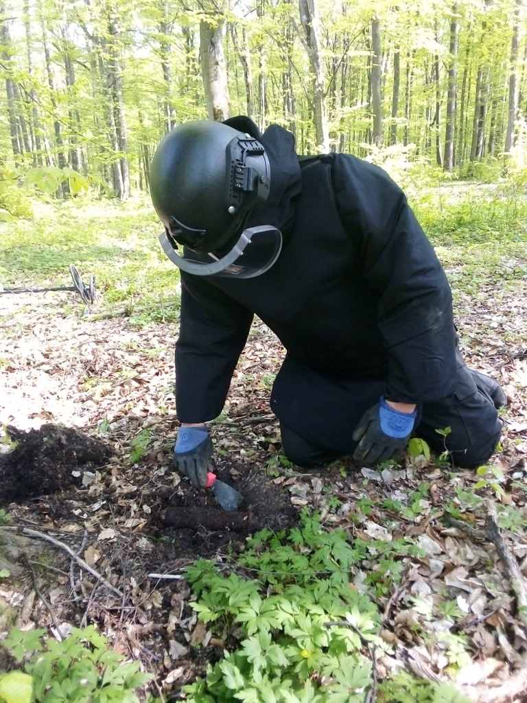 Sute de bombe și cartușe au fost găsite de pirotehniștii ISU într-o pădure din Neamț