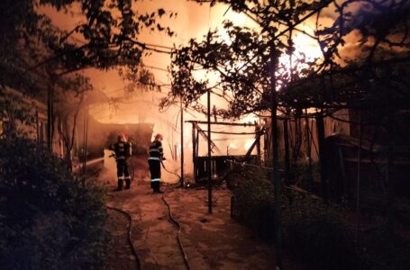 Două case din Roznov, distruse de un incendiu noaptea trecută. Un bătrân a suferit arsuri.