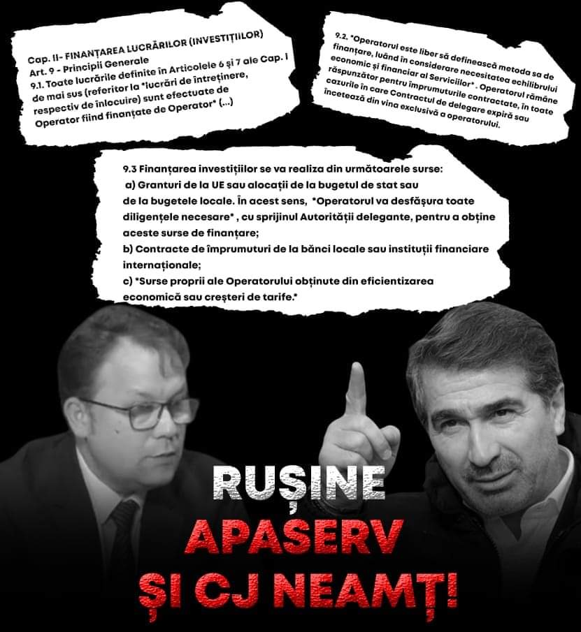 George Lazăr (președinte PNL Neamț): „Compania APASERV, patronată de CJ Neamț, își bate joc de romașcani!”