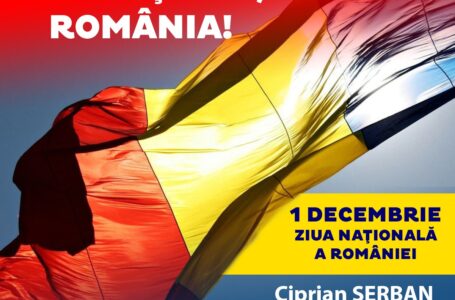 Mesajul vicepreşedintelui Camerei Deputaţilor, Ciprian Şerban, cu prilejul Zilei Naţionale a României