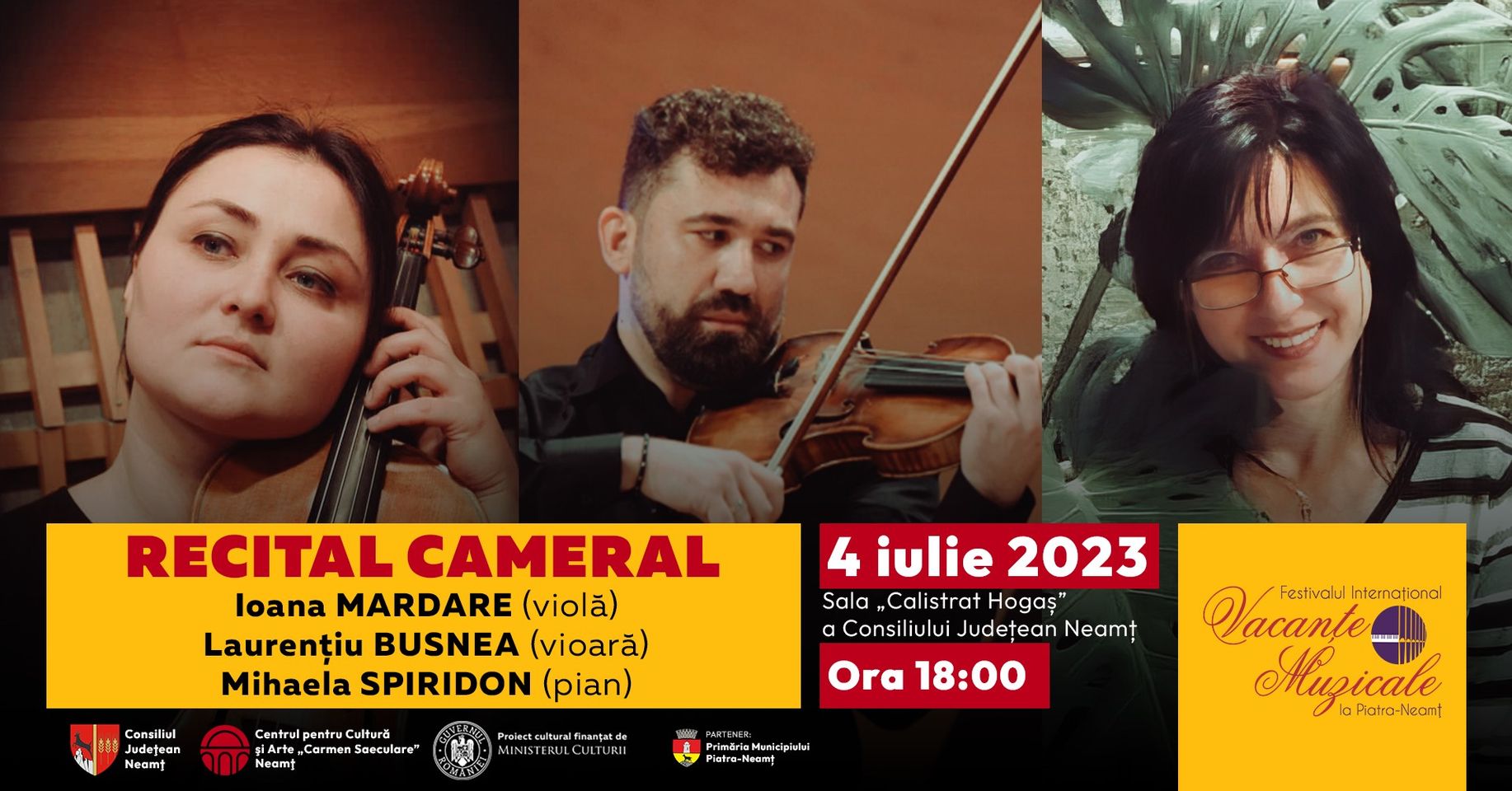 Recital cameral şi Concertino Accordion Band, cu solistele Cristina Scarlat şi Adriana Babin, în a treia zi de Vacanţe Muzicale la Piatra-Neamţ