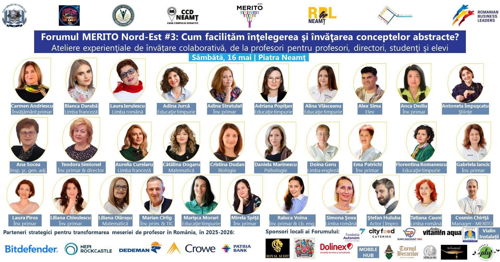 Forumul MERITO aduce peste 300 de profesori, studenți și elevi din țară la Piatra Neamț