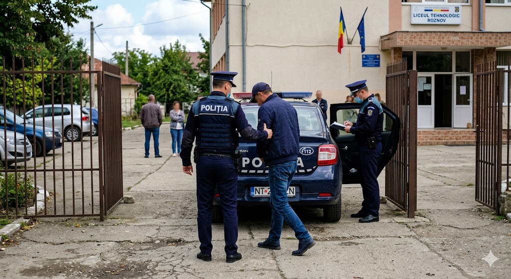 Ameninţare cu cuţitul în curtea unei şcoli din Roznov