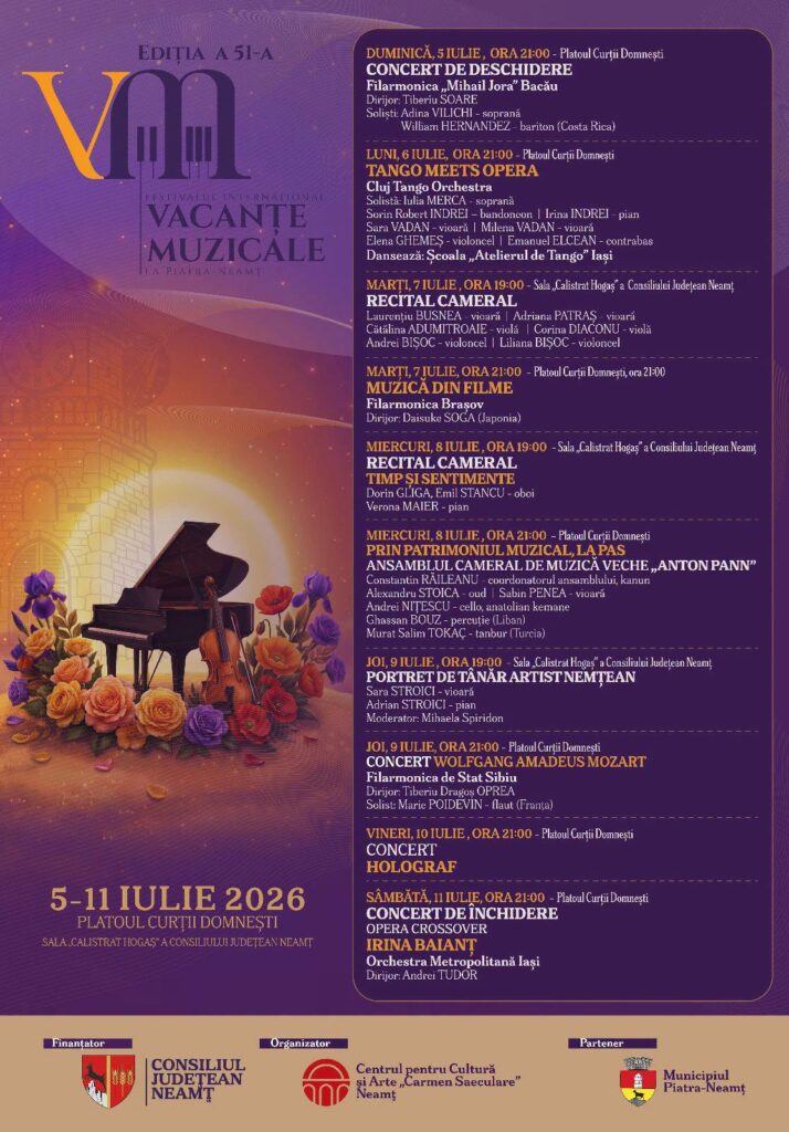 vacanţe muzicale la piatra-neamţ 2026