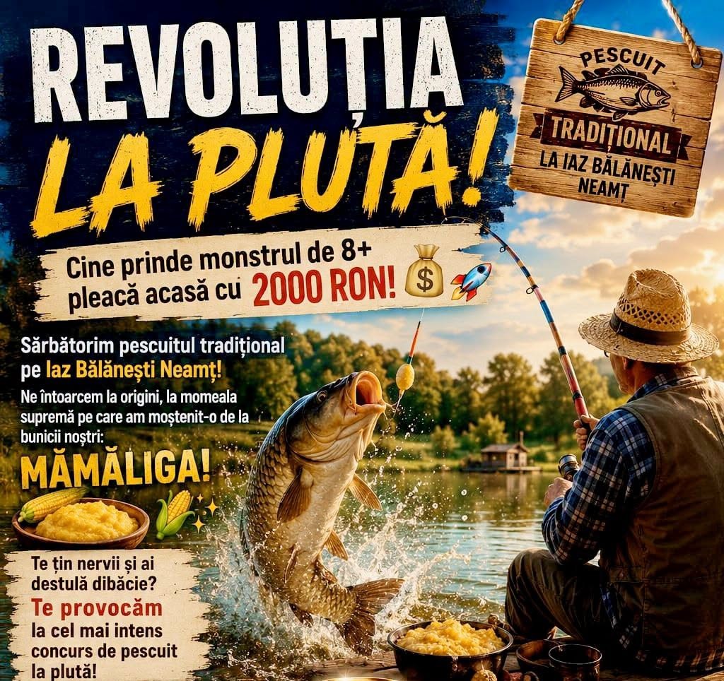 Revoluția la plută: 2.000 de lei premiu la Iazul Bălănești