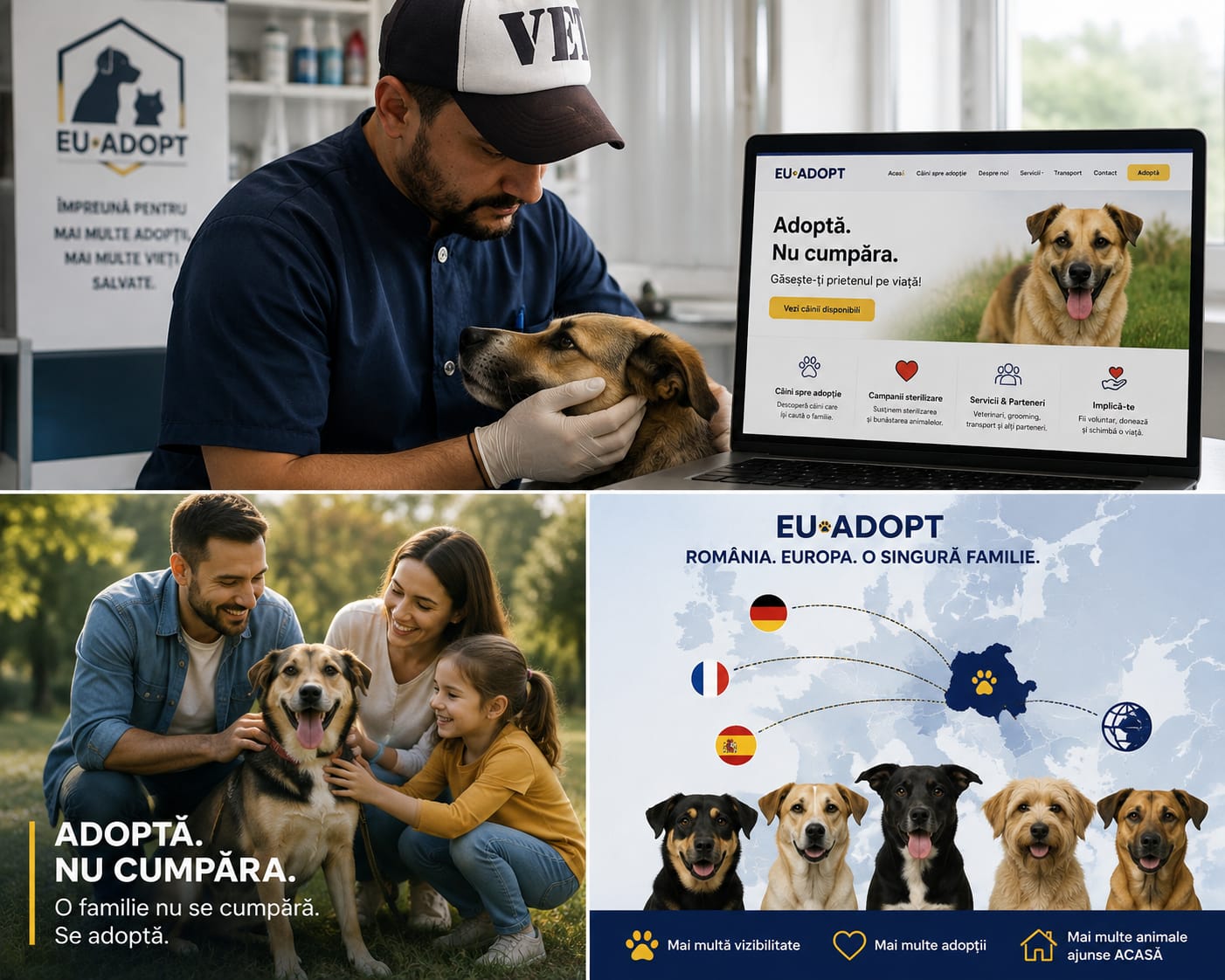„Un câine nu are nevoie doar de milă. Are nevoie să fie văzut”. EU-ADOPT unește România cu Europa